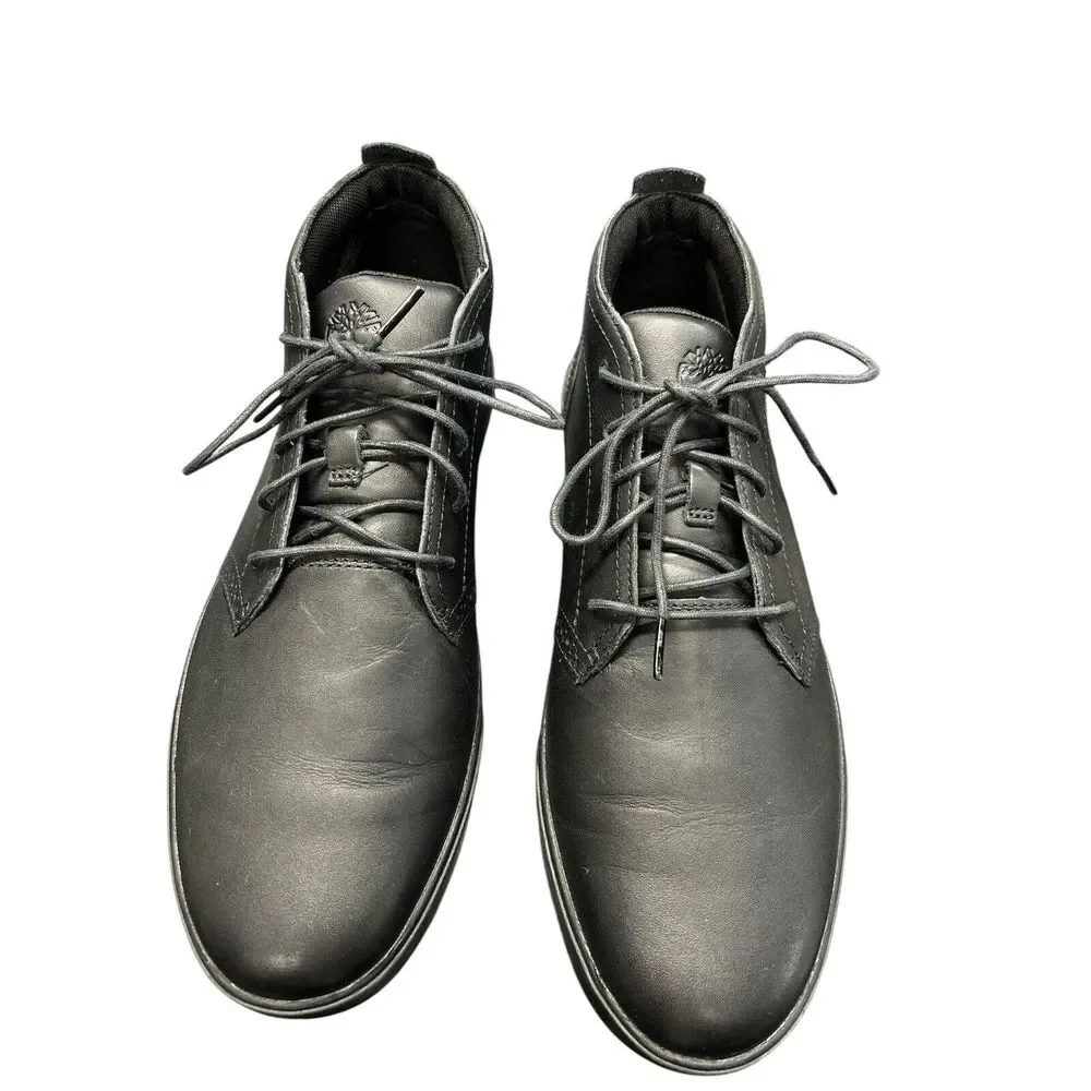 Timberland Men's Black Leather Chukka Lace‎ Up Boots Size 9 A1ZHR - EUC!